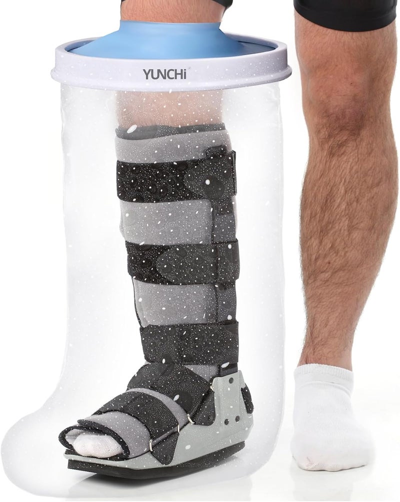 YUNCHI Waterproof Cast Cover for Shower, Extra Wide Leg & Foot Protector for Adults, XL Size, Fits Calf 13 to 28 Inches - Image 1
